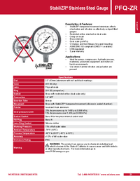 Thumbnail of document Data Sheet - PFQ-ZR StabiliZR SS Pressure Gauge
